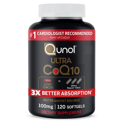 Qunol CoQ10 100mg Softgels, Qunol Ultra CoQ10 100mg, 3x Better Absorption, Antioxidant for Heart Health & Energy Production, Coenzyme Q10 Vitamins and Supplements, 120 Count (Pack of 24)