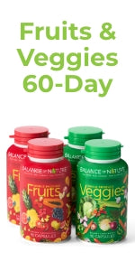 Balance of Nature Fruits and Veggies - Whole Food Supplement with Superfood Fruits and Vegetables for Women, Men, and Kids - 90 Fruit Capsules, 90 Veggie Capsules - 3 Pack